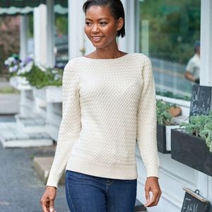 L.L. Bean Cotton Basket-Weave Sweater